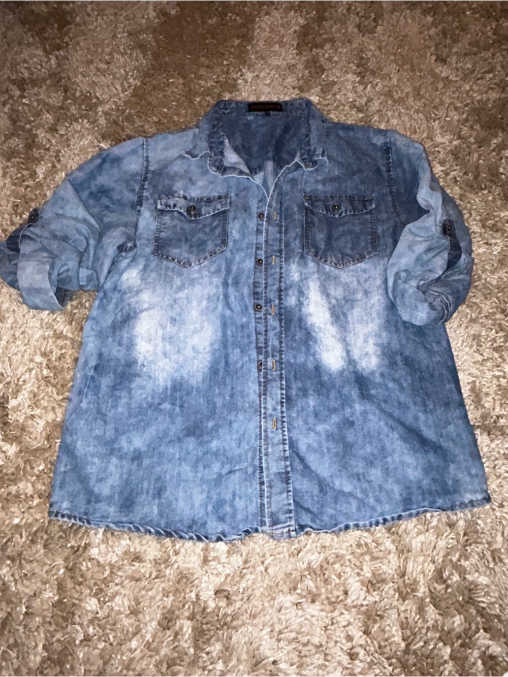 Denim & Rivets Soft Chambray Shirt/Shacket - Faded Blue